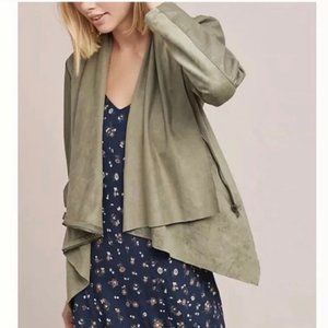 Anthrpolologie Blank NYC Vegan Suede Drape Moto Jacket